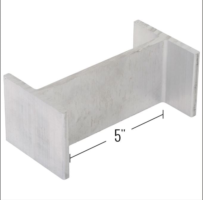 High-strength aluminum load leveler lumber clip, 6 inches wide and 1 pound in weight, designed to secure hardwood lumber in step deck trailer systems. Sold individually; three clips needed per leveler 