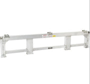 Aluminum load leveler measuring 5 inches long, 100-7/8 inches wide, and 18 inches high; 20,000-pound capacity, adjustable stake pocket post, suitable for 18-inch drop step deck trailers.