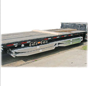 Aluminum double ramp hanger designed for 18-inch or 20-inch wide ramps; left-hand configuration, dimensions of 2 feet 4.5 inches in length, 15.75 inches in width, and 5 inches in height, weighing 35 pounds. Mounting hardware not included.