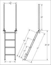 Aluminum EZ Deck Step® trailer ladder by HD Ramps, featuring pin clamp attachment, caster wheels, and 375-pound weight capacity.