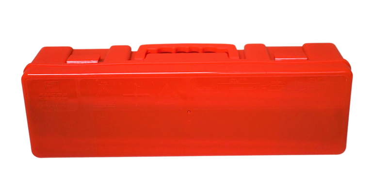 Highway Emergency Triangle Kit including three reflective triangles with weighted bases and a black carrying case.