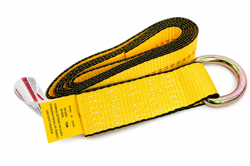 2"x12' Winch Lasso Strap w/ "O" Ring Auto Tow Tie Down Wheel Net