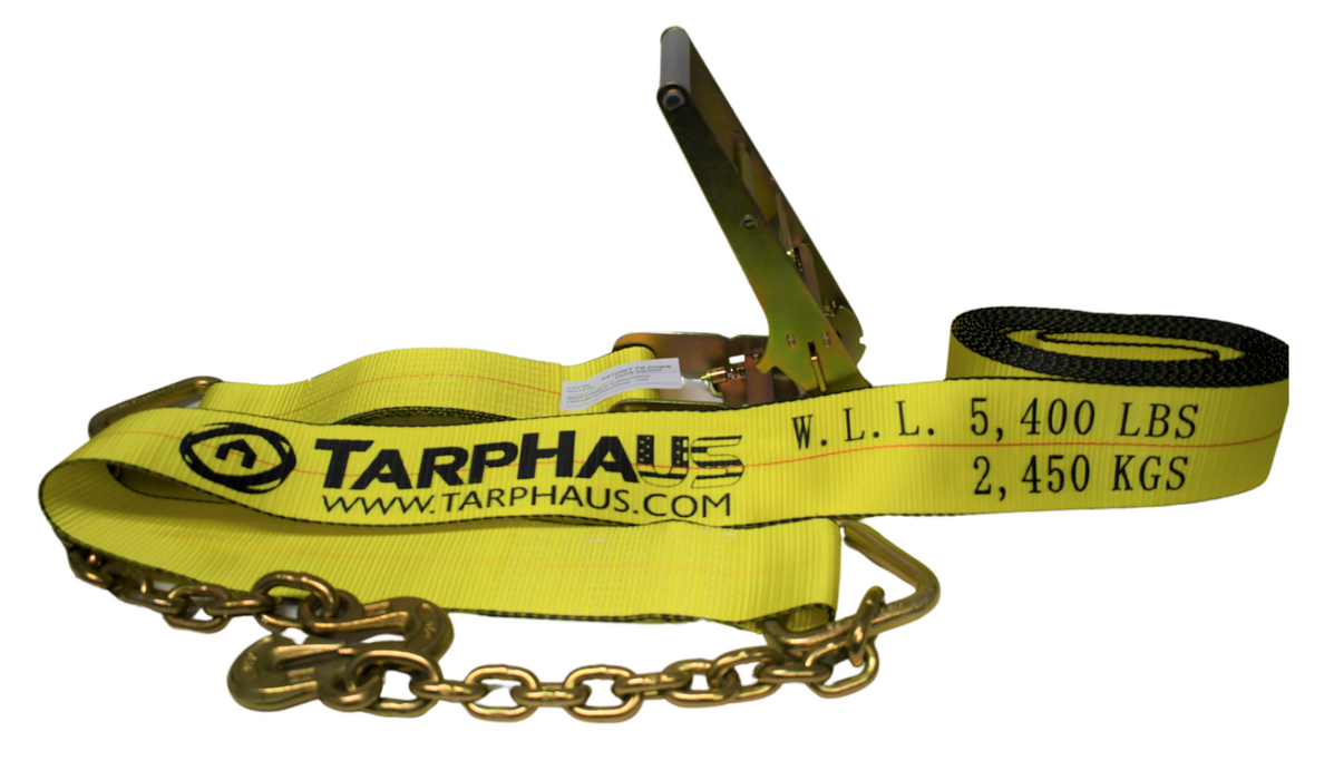 4 x 30' Winch Strap with Chain and Hook