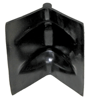 TarpHaus 4-inch steel corner edge protector made from 12-gauge galvanized steel with rubber backing, designed to prevent chain slippage and protect cargo; meets CVSA and DOT specifications.
