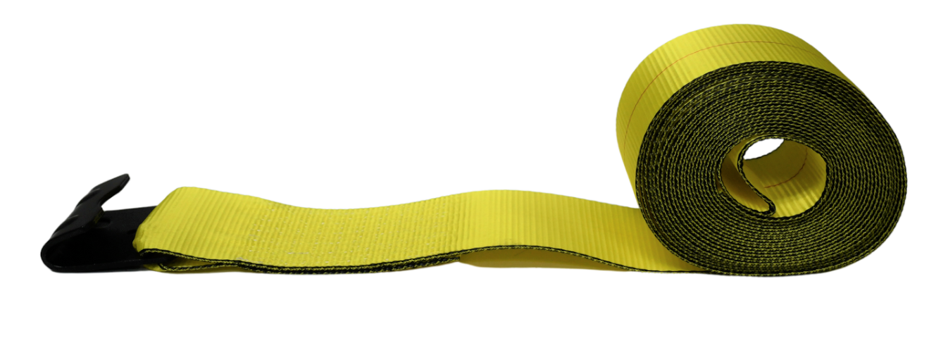 2"x30' Yellow Winch Strap with Flat Hook