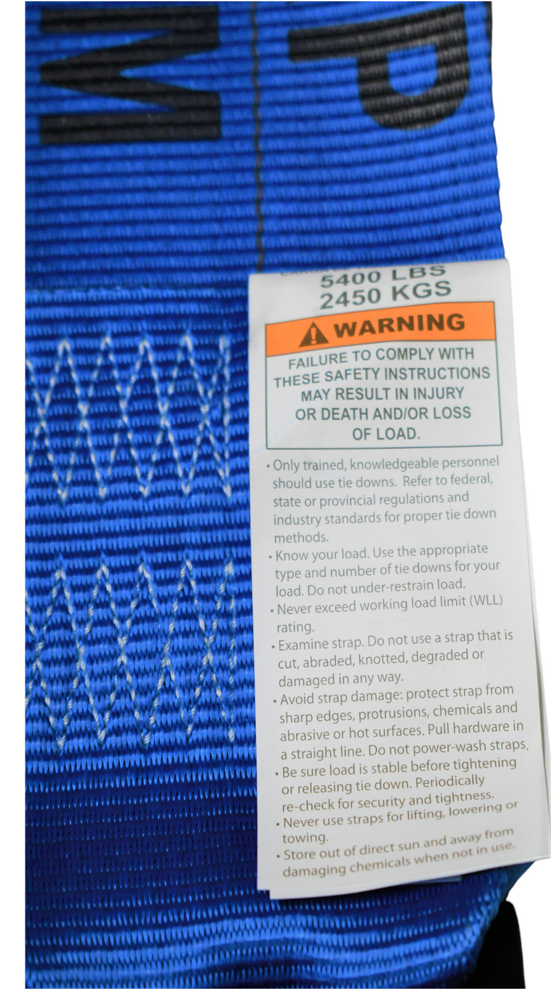 4'' x 30' Blue Winch Strap w/Flat Hook - Kinedyne