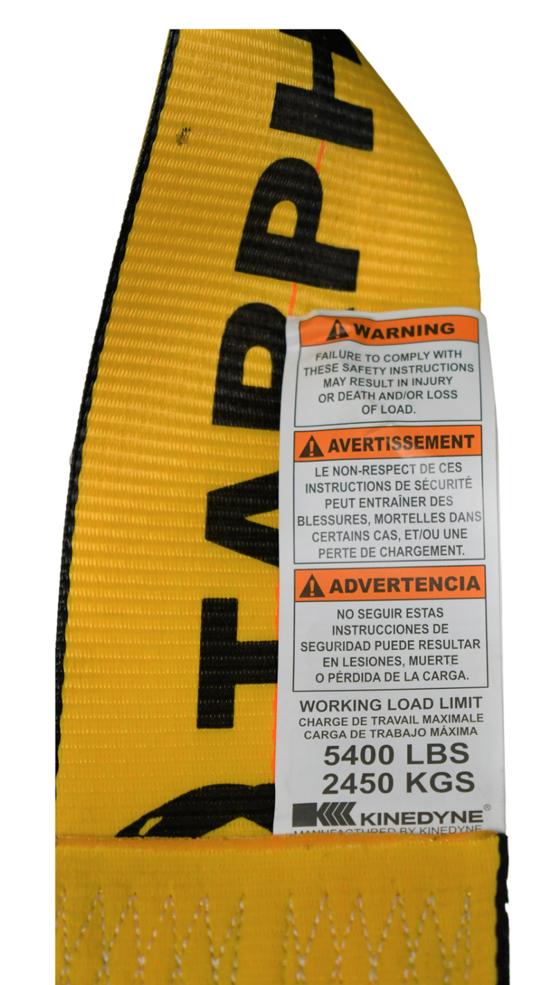 4'' x 30' Gold Winch Strap w/ Flat Hook - Kinedyne