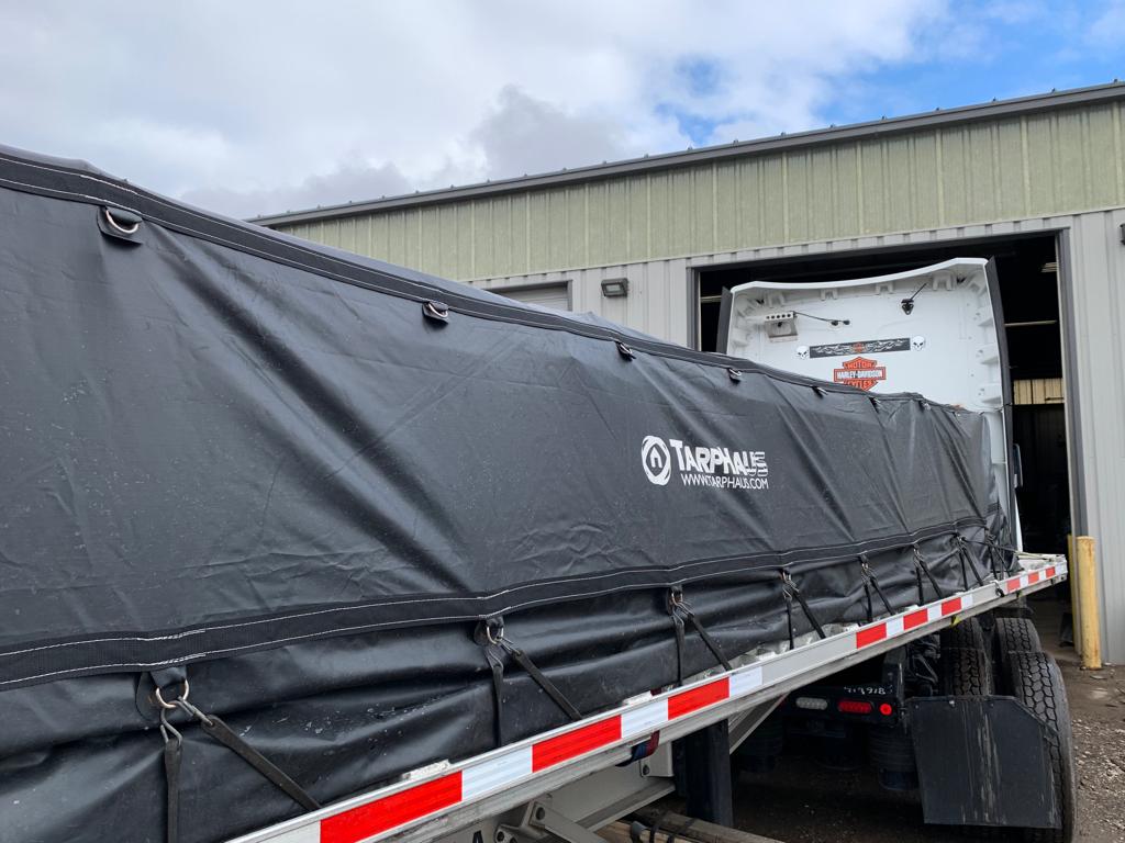 TarpHaus tarp-covered flatbed trailer