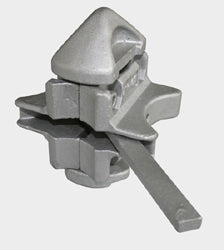 Manual twist lock for shipping containers with left-right handlocking, hot-dipped galvanized casting steel, 9.5 lbs, compliant with ISO 1161 standards.